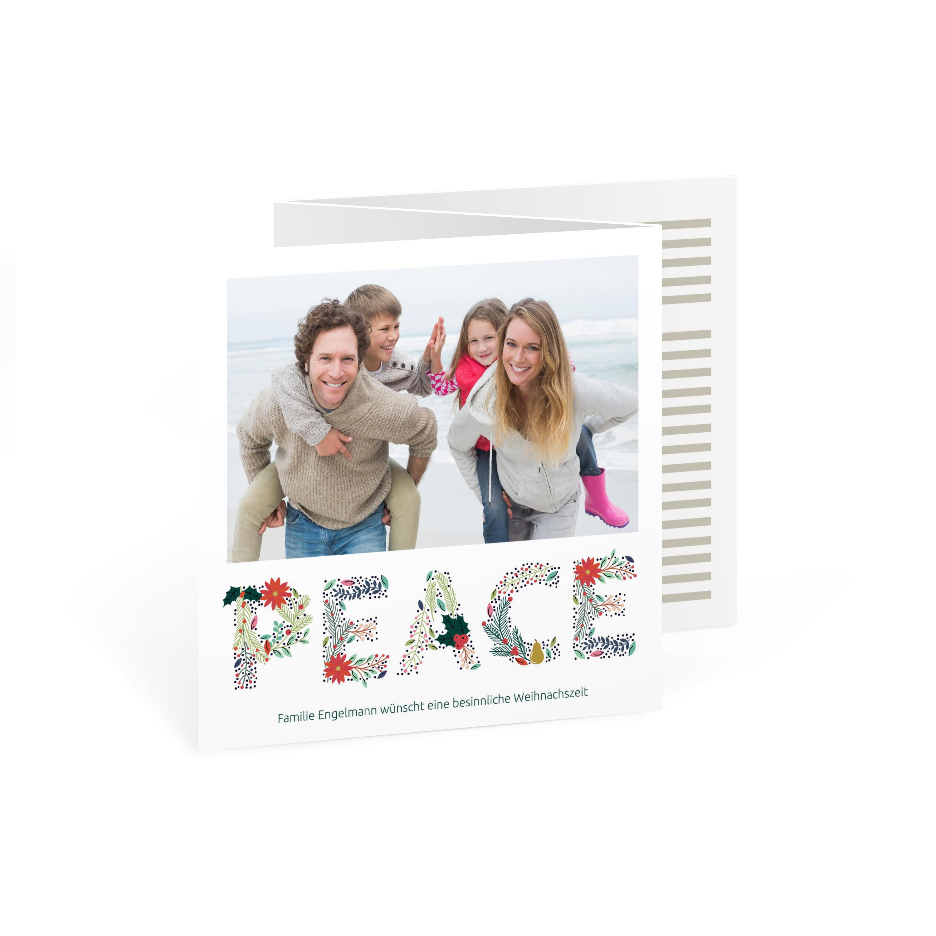 Grußkarte „Peace Weihnachtsbotschaft“ selbst gestalten im UNICEF Grußkartenshop. Bild 1