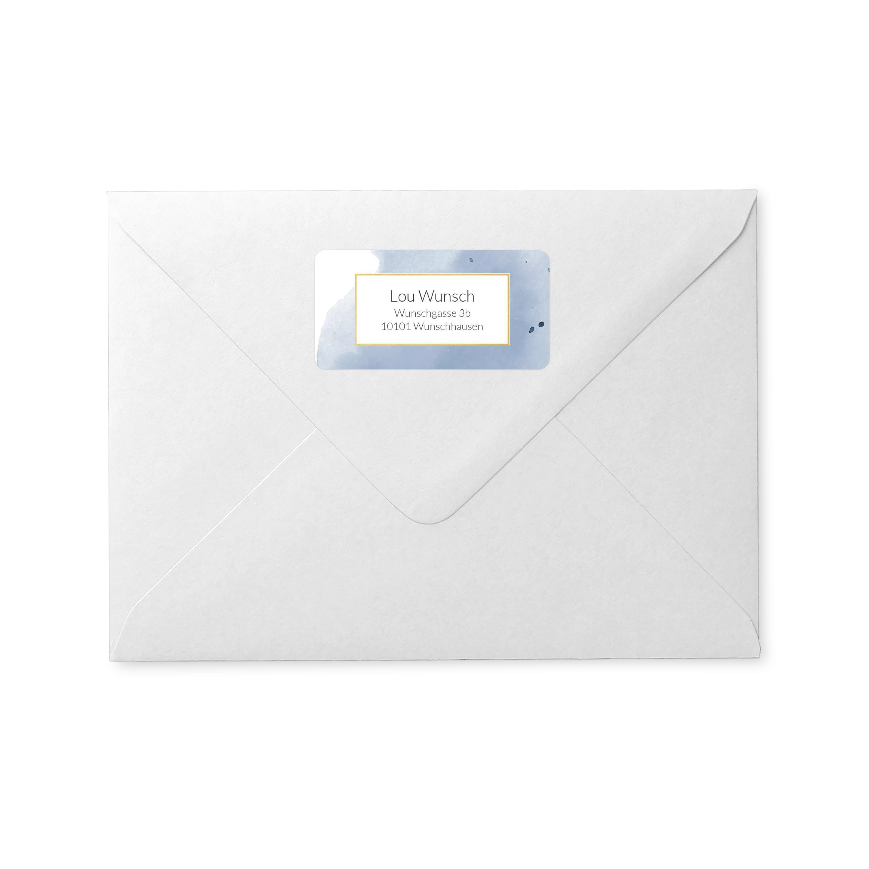 Adressaufkleber Watercolor Blau