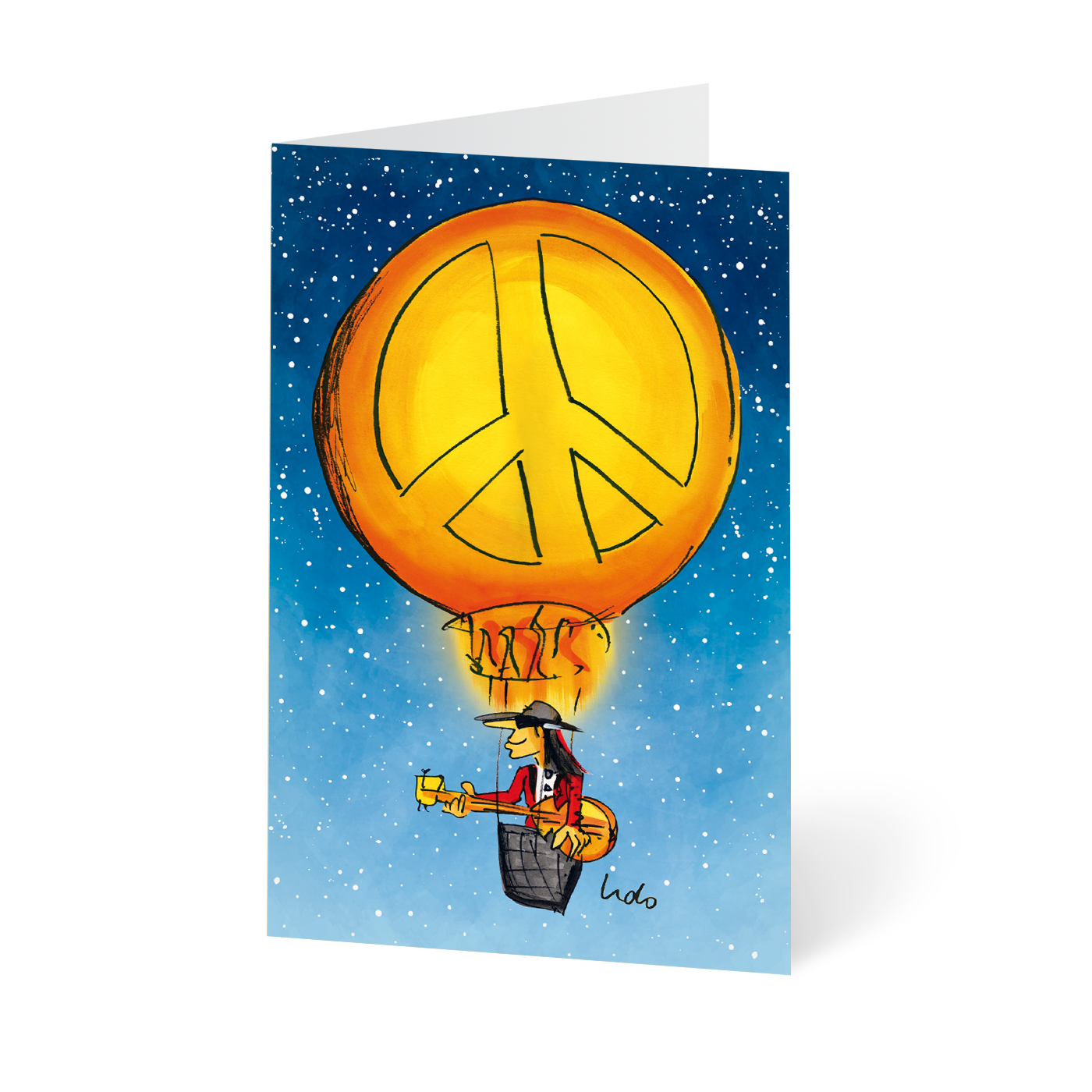 Weihnachtskarte „Rock 'n' Peace“ kaufen im UNICEF Grußkartenshop. Bild 1