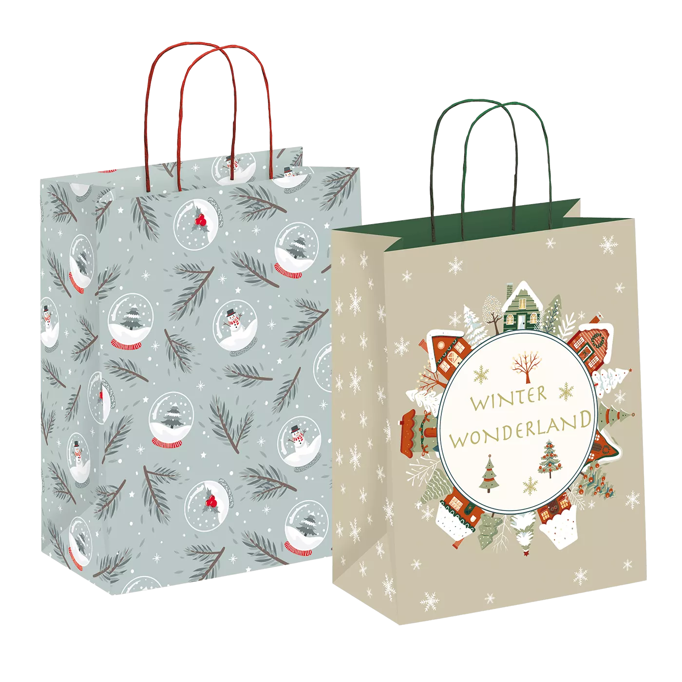Weihnachtskarten – Geschenktaschen Winterzeit