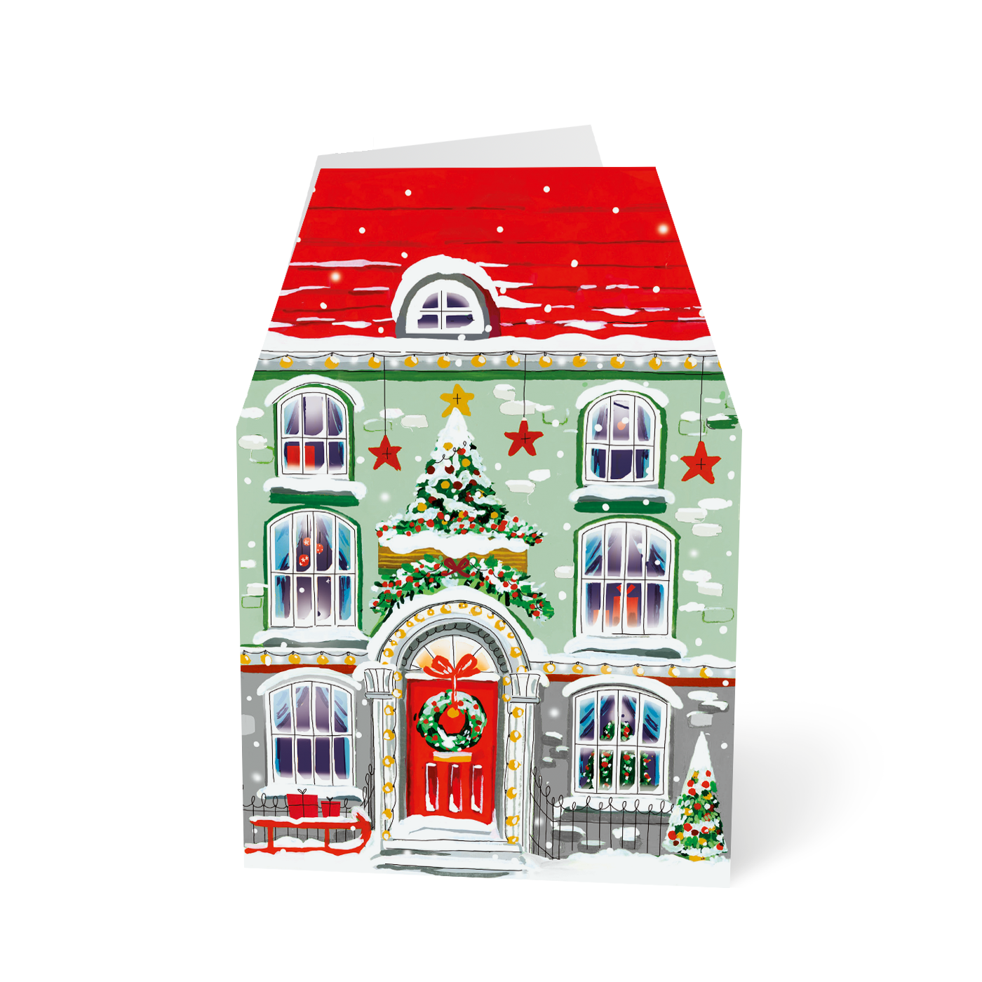 Weihnachtskarte „Weihnachtliche Häuser“ kaufen im UNICEF Grußkartenshop. Bild 2