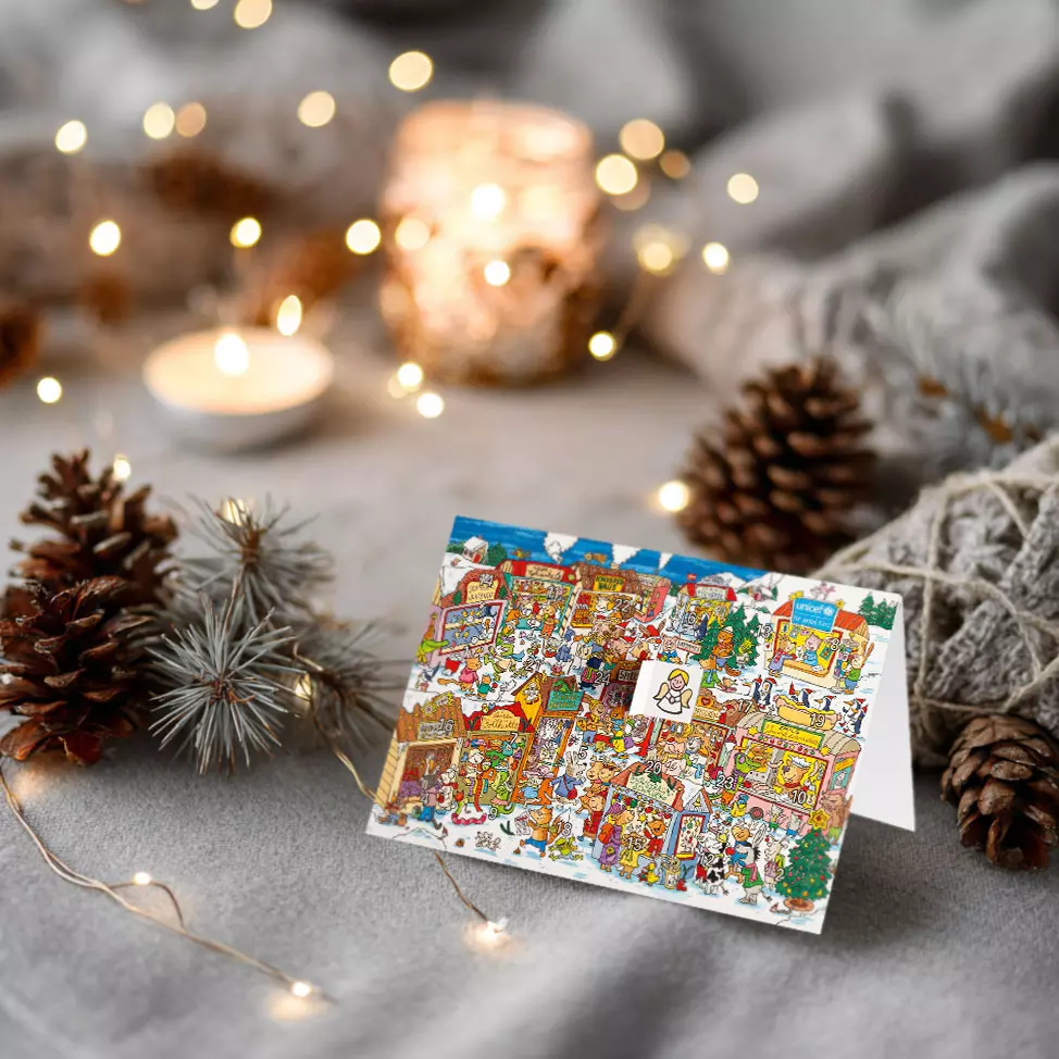 Adventskalenderkarte Weihnachtsmarkt
