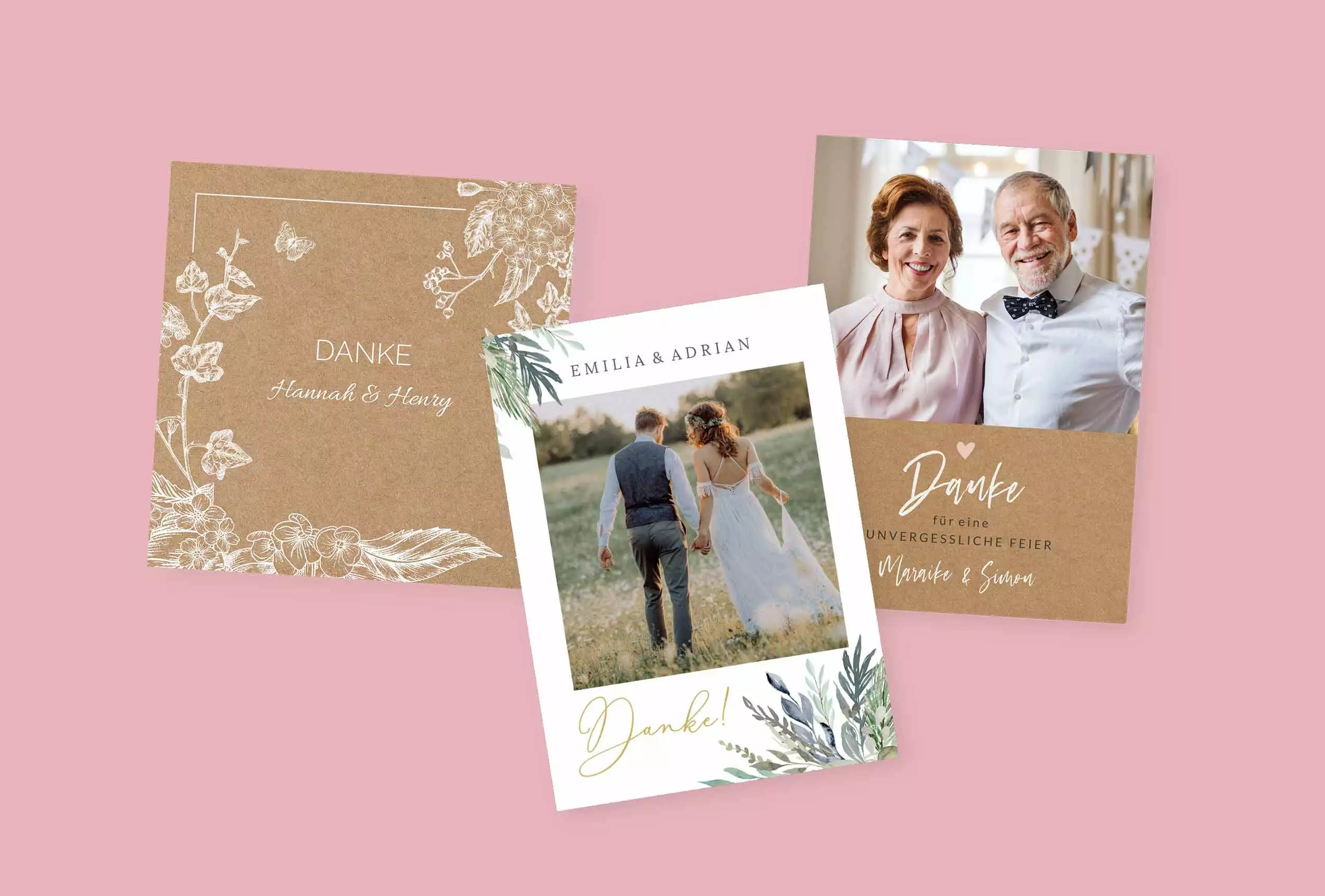 drei-selbst-gestaltbare-unicef-dankeskarten-auf-rosanem-hintergrund-in-hochzeitskarten-jubilaeum-rubinhochzeit