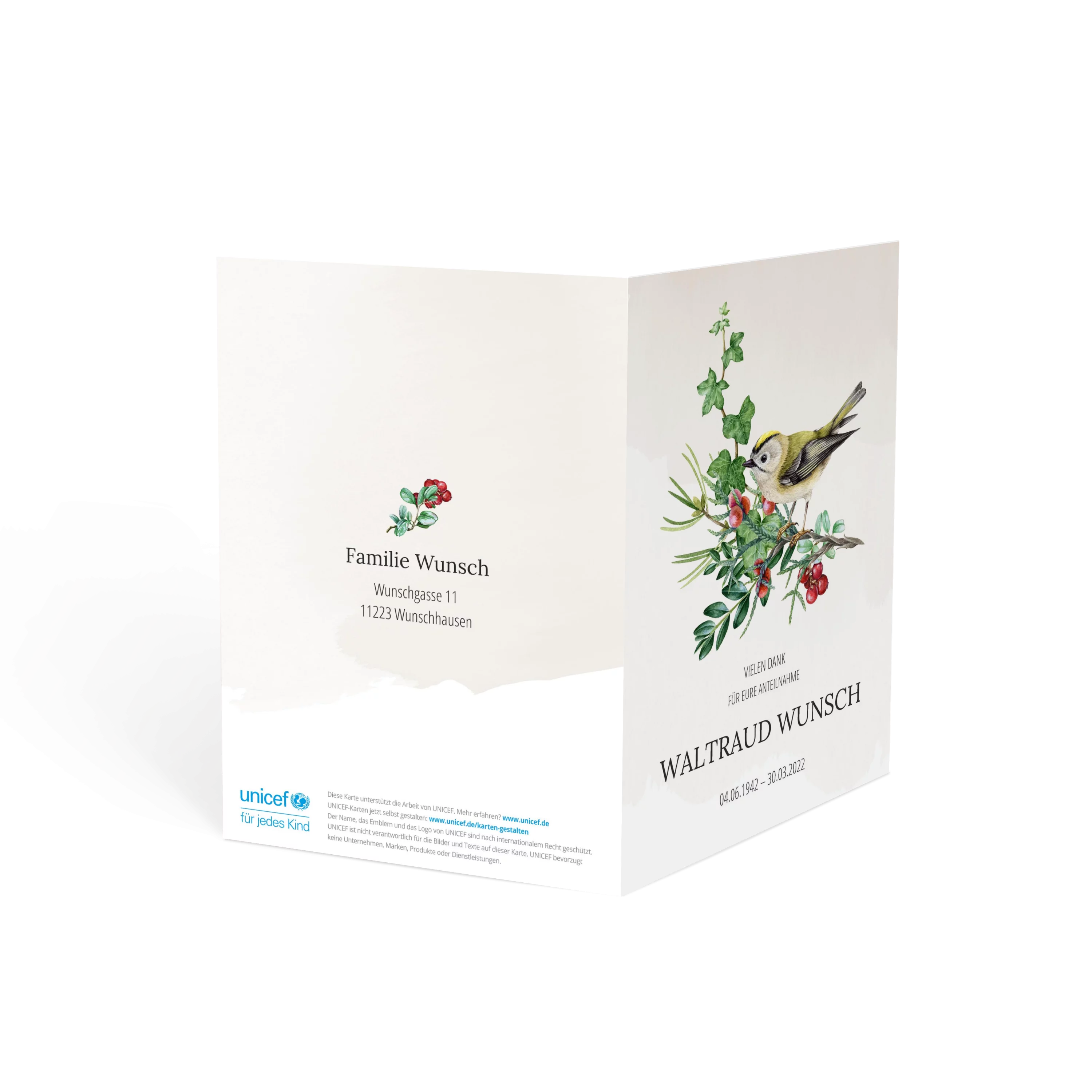 Verbundenheit Sterbebild