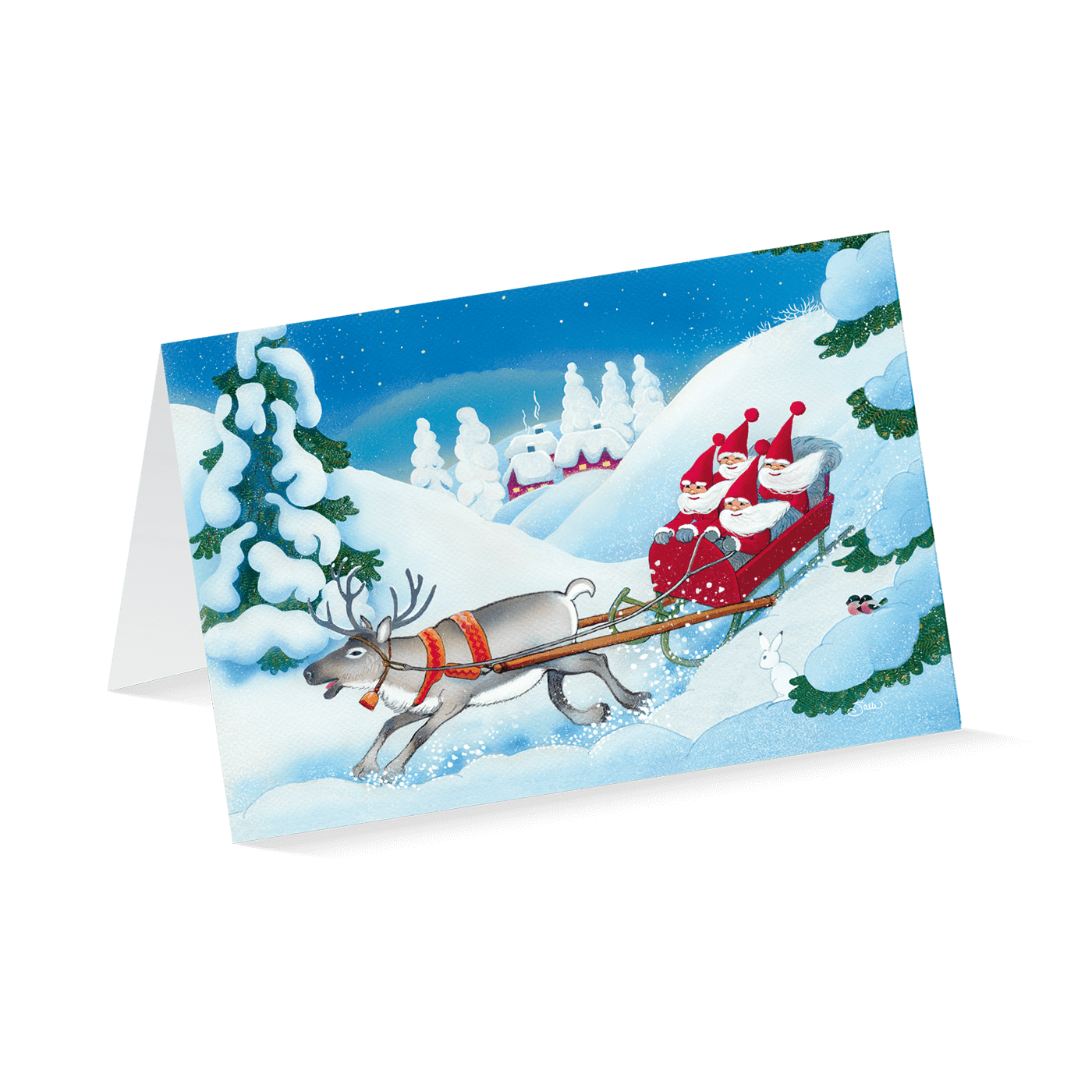 Weihnachtskarte „Verzauberter Winterwald“ kaufen im UNICEF Grußkartenshop. Bild 4
