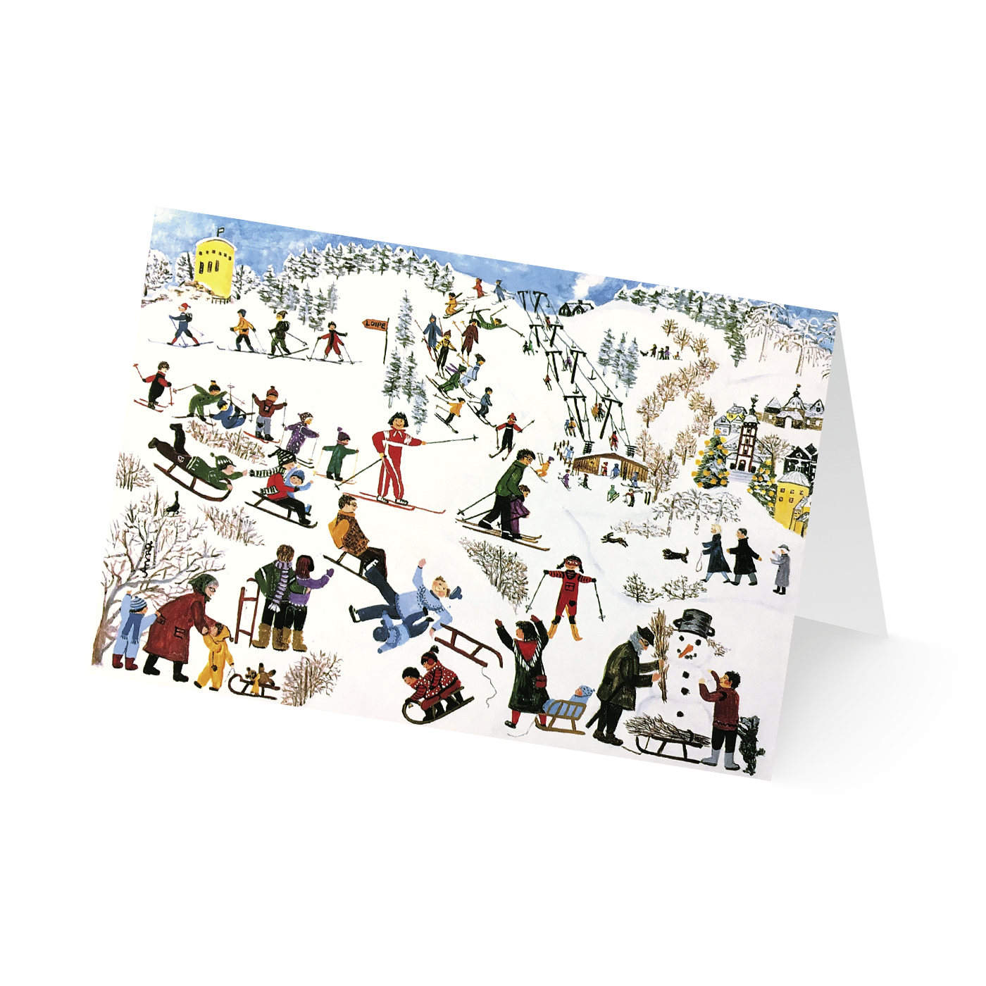 Weihnachtskarte „Schneespiele“ kaufen im UNICEF Grußkartenshop. Bild 2