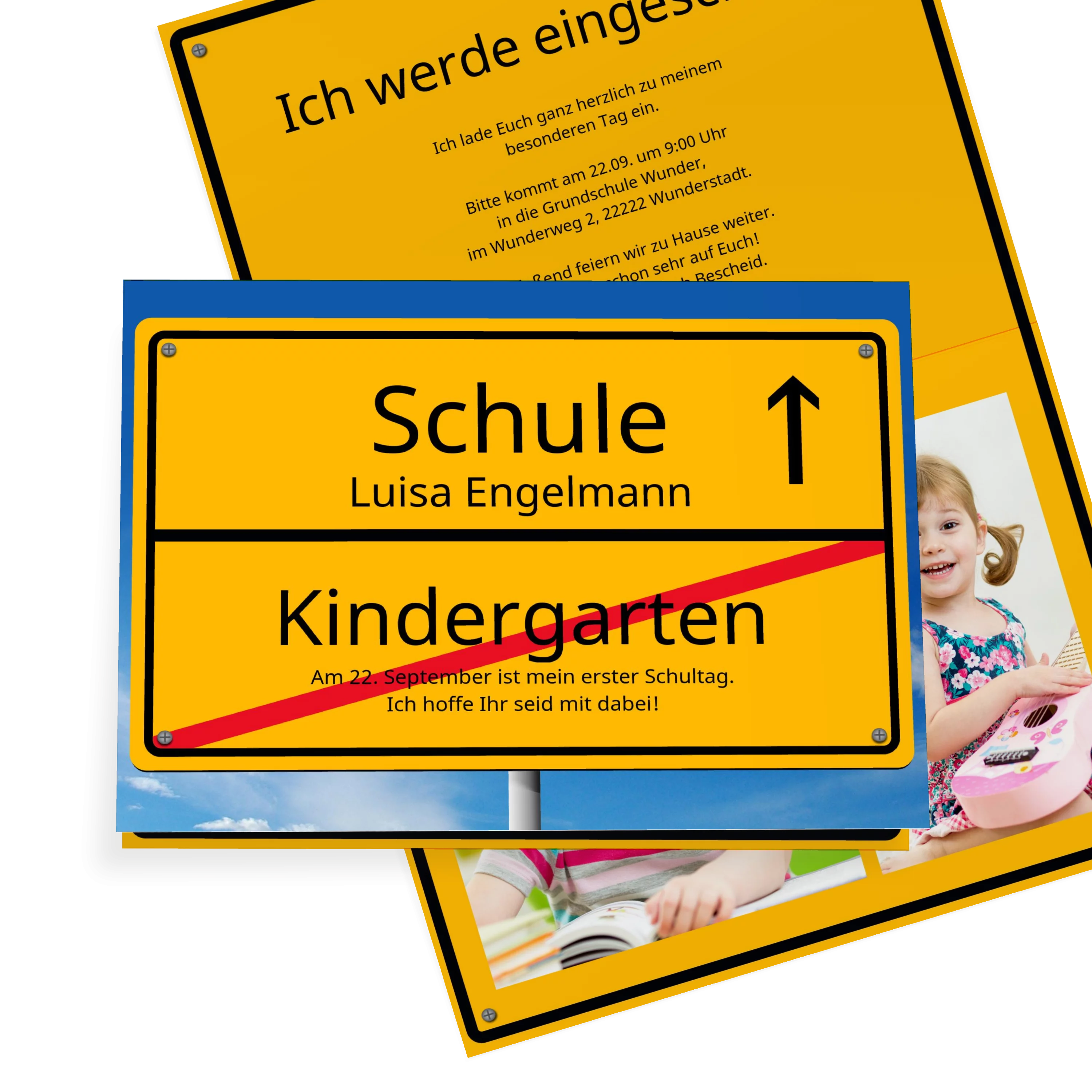 Einschulung Ortsschild