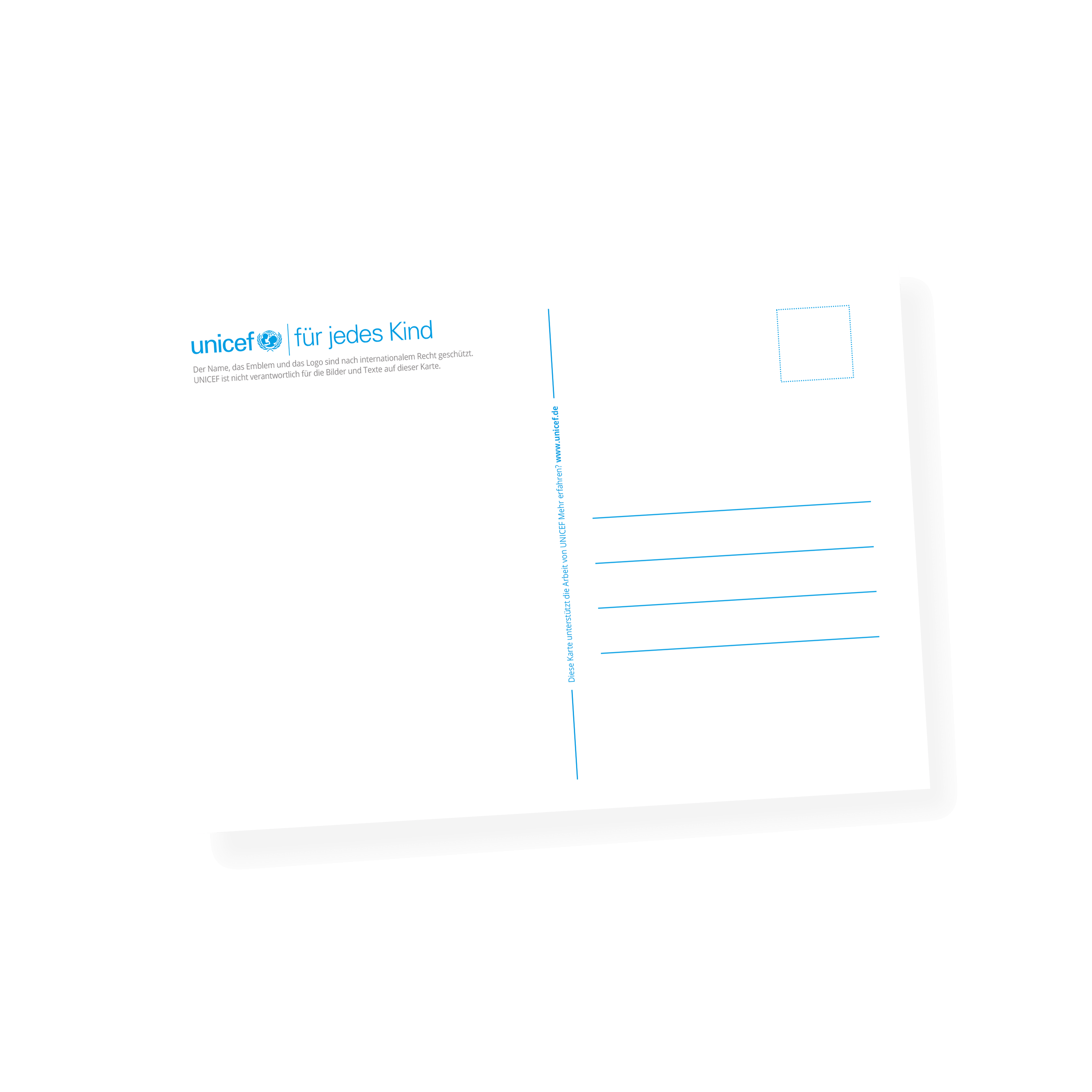 Grußkarte „Aquarellblau Einladung“ selbst gestalten im UNICEF Grußkartenshop. Bild 4