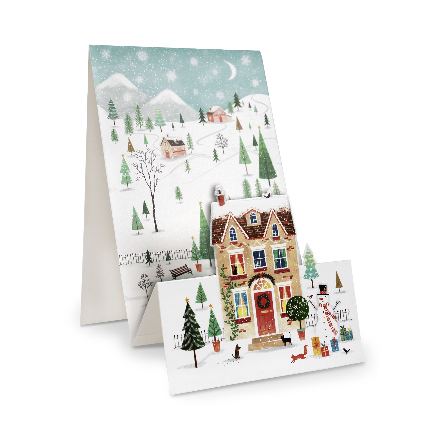 Weihnachtskarte „Winterliche Aufsteller“ kaufen im UNICEF Grußkartenshop. Bild 2