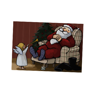 Weihnachtskarte „Postkarten Grüße vom Weihnachtsmann“ kaufen im UNICEF Grußkartenshop. Bild 4