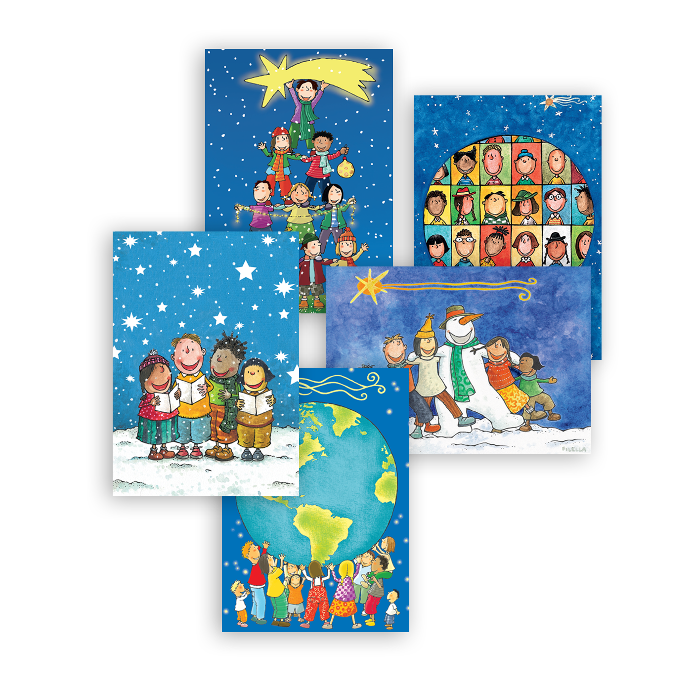 Weihnachtskarte „Postkarten Wir sind eins“ kaufen im UNICEF Grußkartenshop. Bild 6