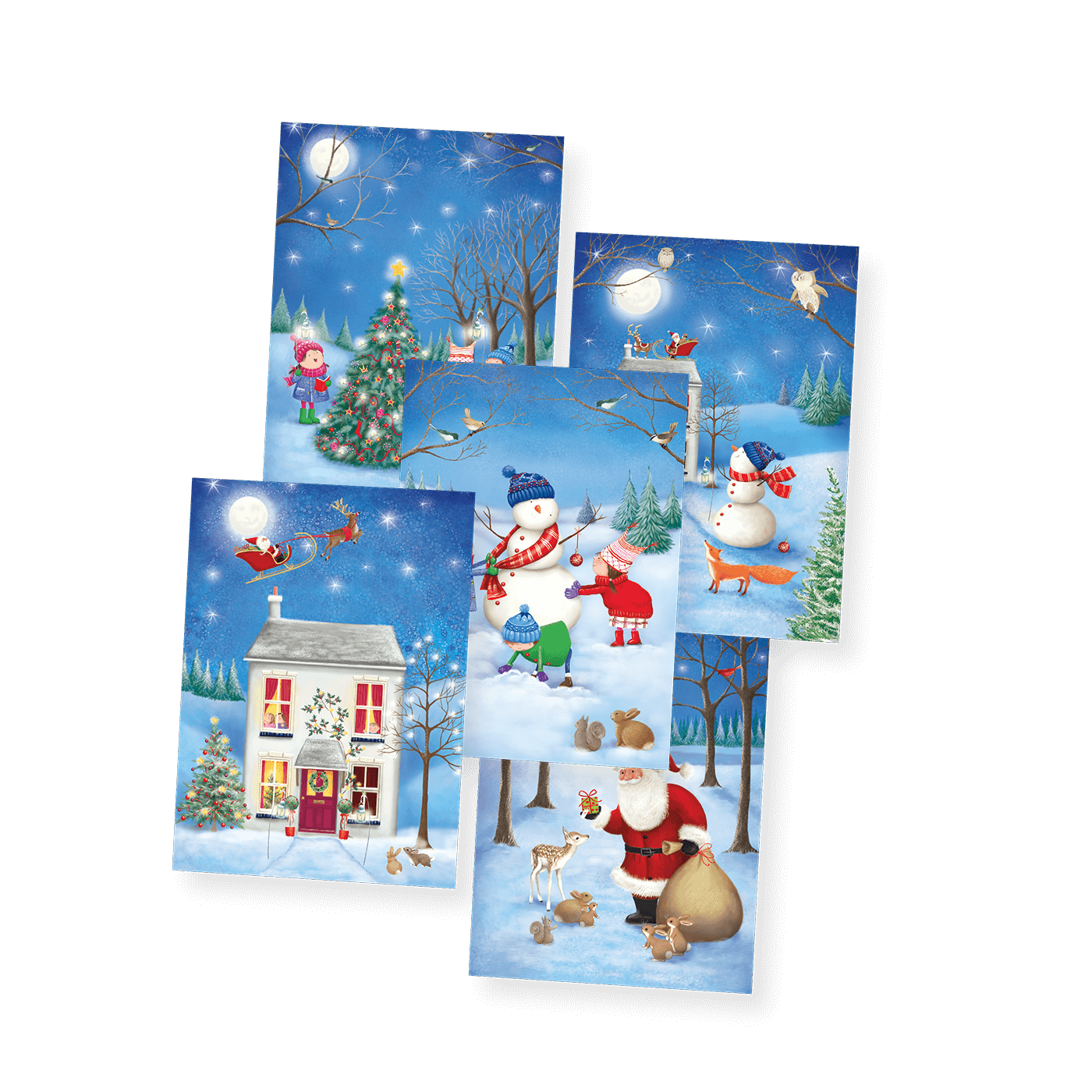 2-10er Set Weihnachten Postkarte Klappkarte Weihnachtskarte Grüßkarte veredelt 