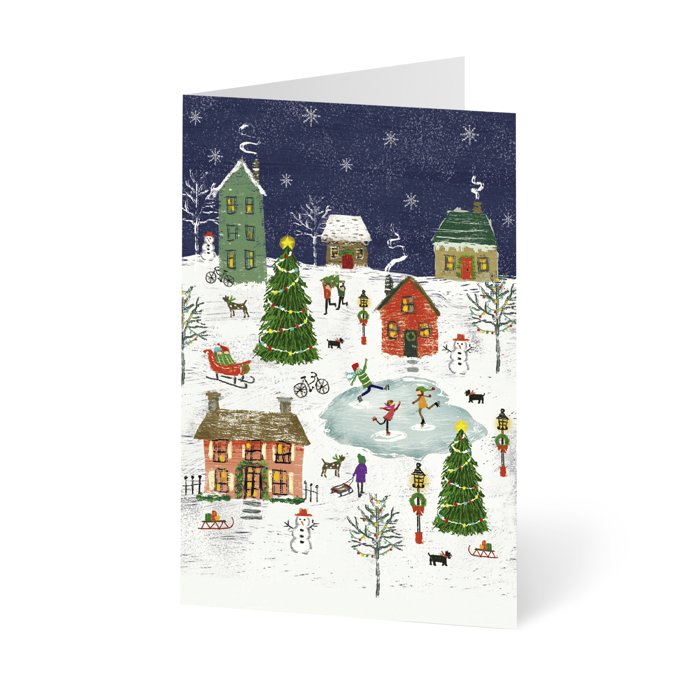 Weihnachtskarte „Schneespiele“ kaufen im UNICEF Grußkartenshop. Bild 3