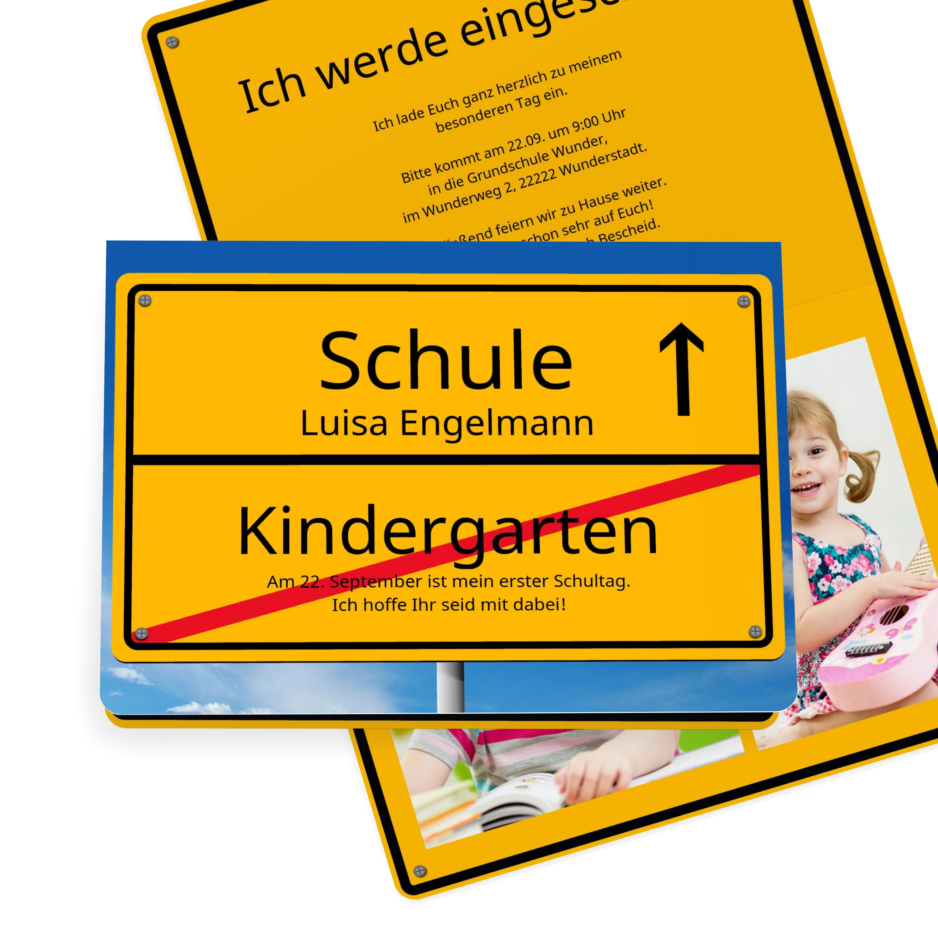 Einschulung Ortsschild