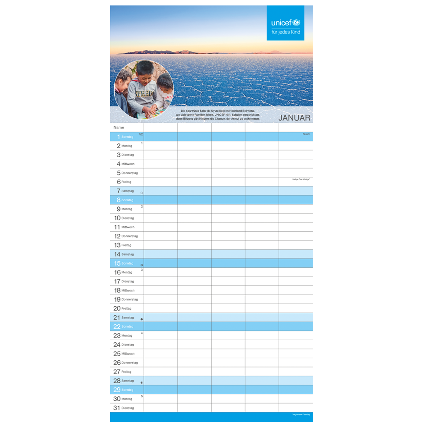 Grußkarte „UNICEF-Familienplaner 2023“ kaufen im UNICEF Grußkartenshop. Bild 2