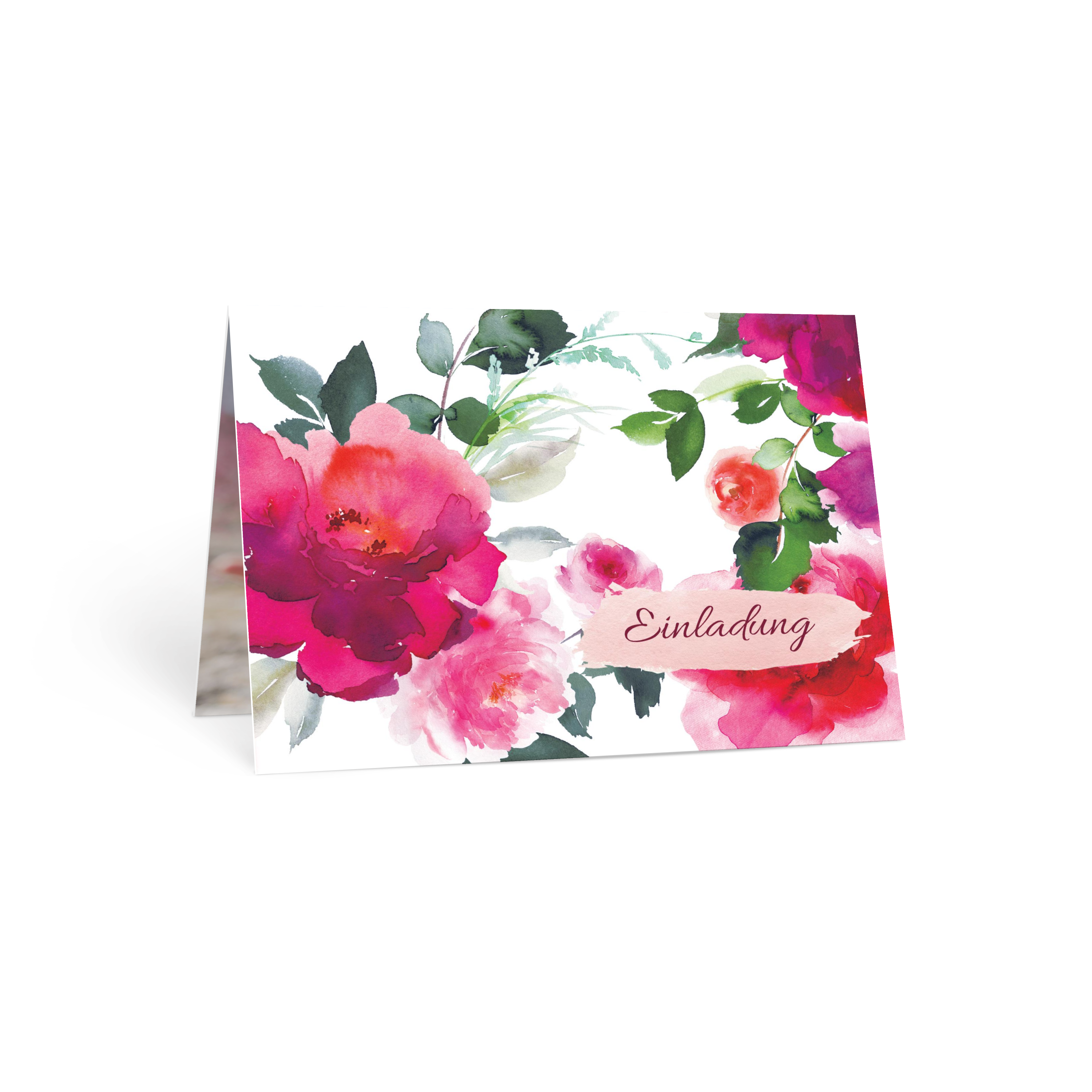 Grußkarte „Pinke Blumen“ selbst gestalten im UNICEF Grußkartenshop. Bild 1