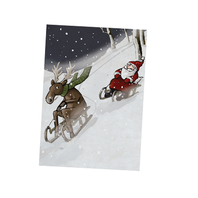 Weihnachtskarte „Postkarten Grüße vom Weihnachtsmann“ kaufen im UNICEF Grußkartenshop. Bild 1