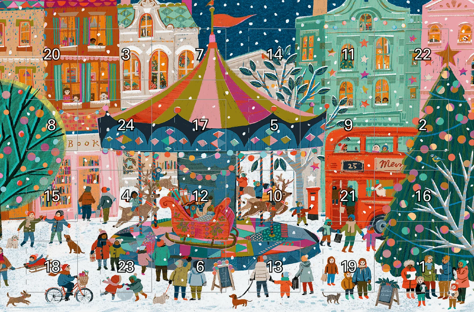 Adventskalenderkarte Karussell