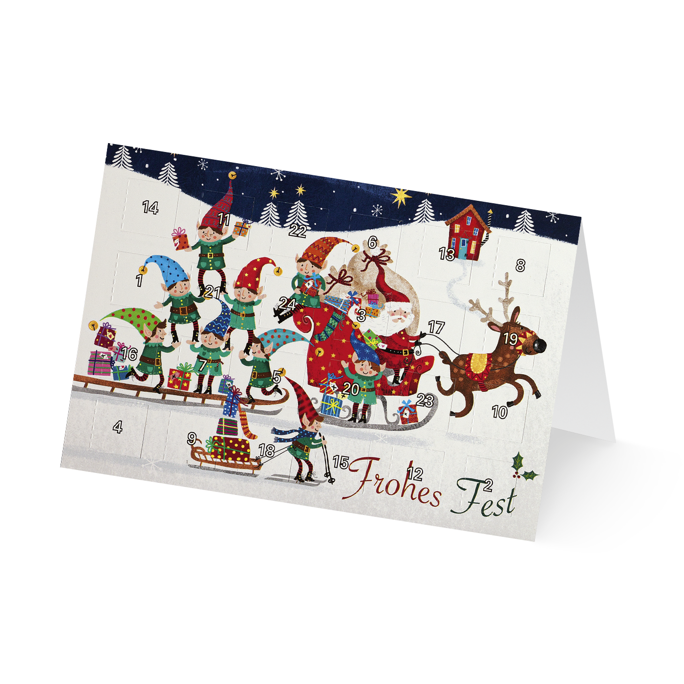 Weihnachtskarte „Adventskalenderkarten“ kaufen im UNICEF Grußkartenshop. Bild 4