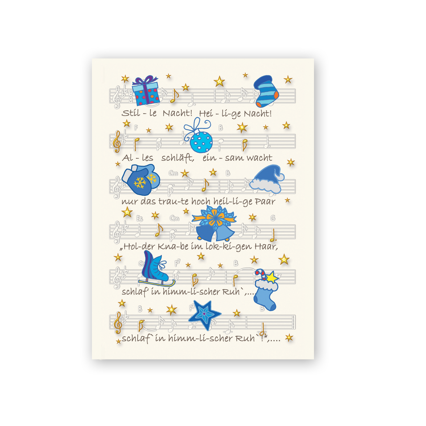 Weihnachtskarte „Bunte Notenpostkarten“ kaufen im UNICEF Grußkartenshop. Bild 3