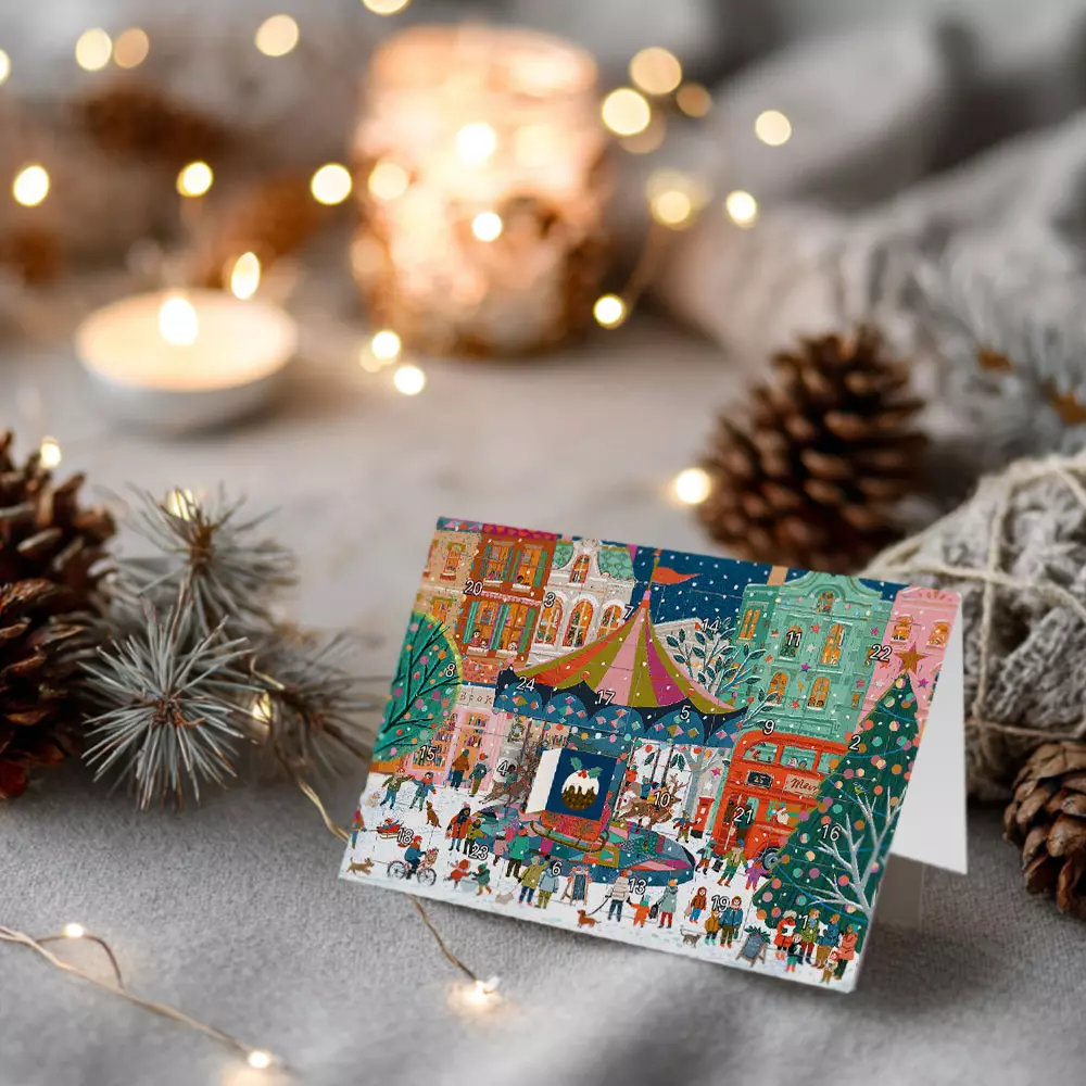 Adventskalenderkarte Karussell