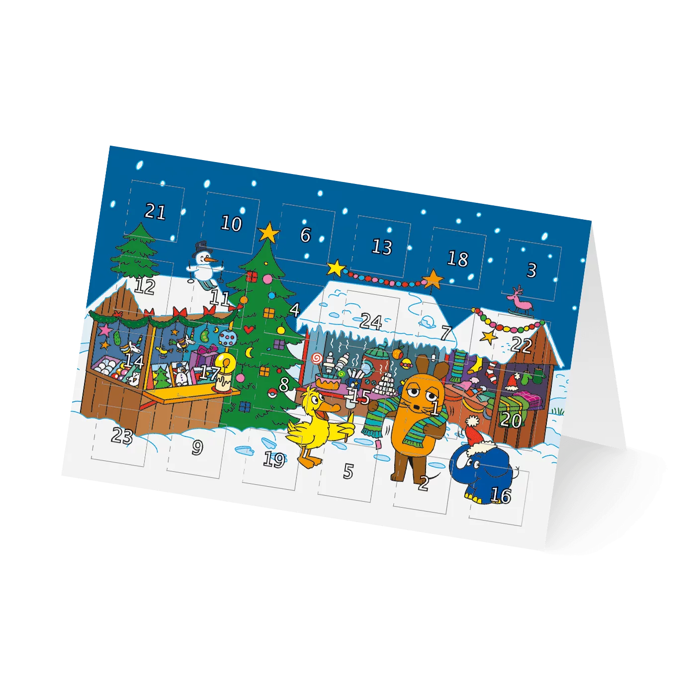 Adventskalenderkarte mit der Maus