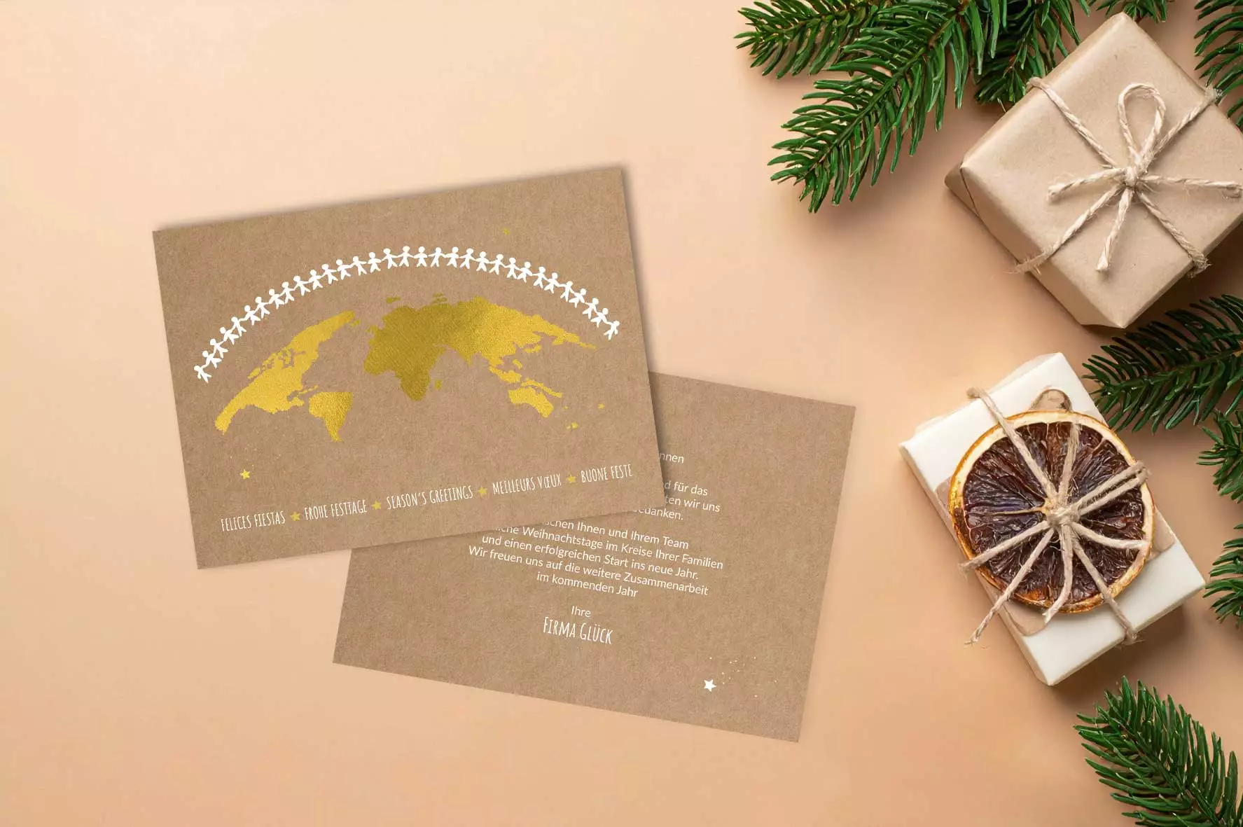 Geschäftliche Weihnachtskarten gestalten