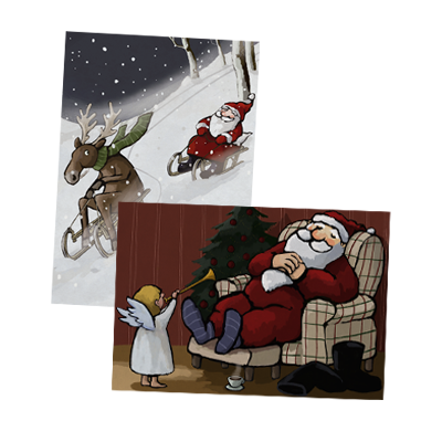 Weihnachtskarte „Postkarten Grüße vom Weihnachtsmann“ kaufen im UNICEF Grußkartenshop. Bild 3