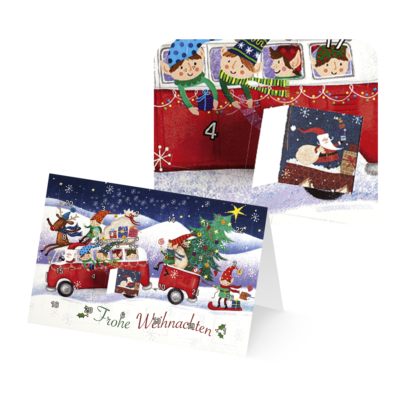 Weihnachtskarte „Adventskalenderkarten“ kaufen im UNICEF Grußkartenshop. Bild 2