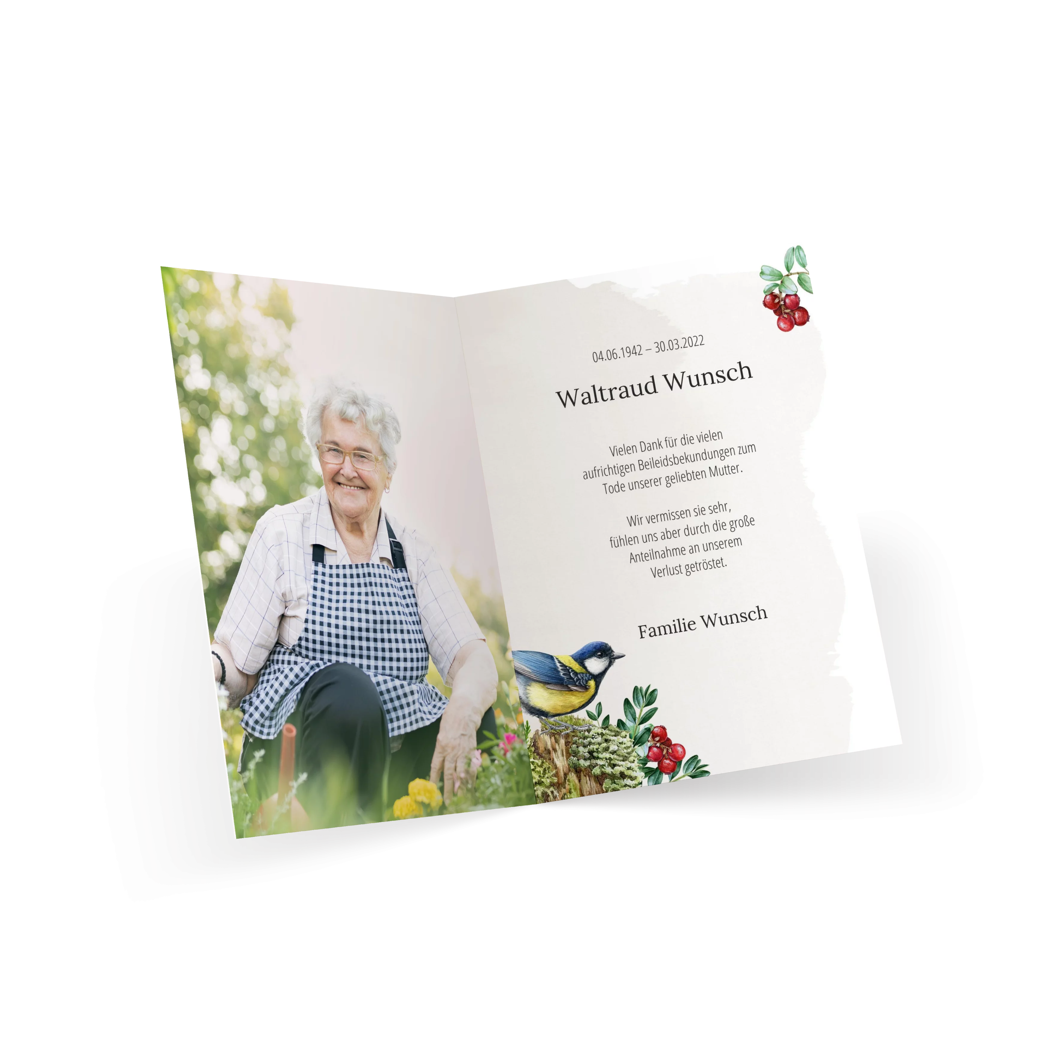 Verbundenheit Sterbebild