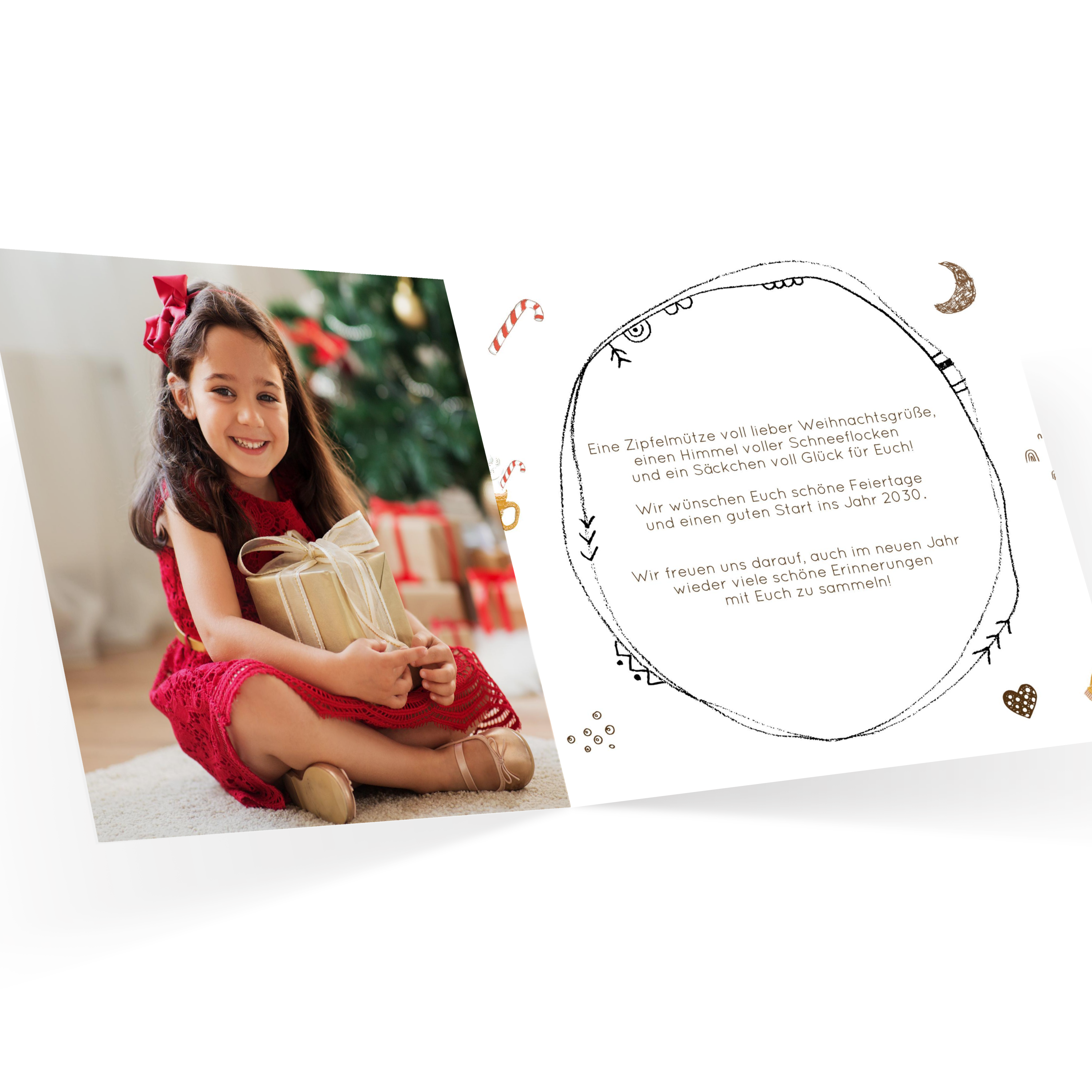 Grußkarte „Weihnachtsstimmung Kreis“ selbst gestalten im UNICEF Grußkartenshop. Bild 2