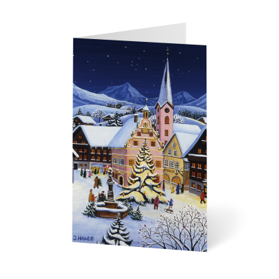 Weihnachtskarte „Verschneite Adventszeit“ kaufen im UNICEF Grußkartenshop. Bild 1