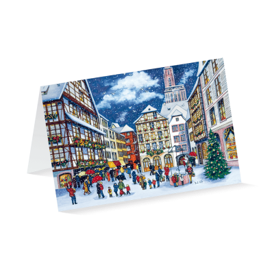 Weihnachtskarte „Weihnachten in der Stadt“ kaufen im UNICEF Grußkartenshop. Bild 1