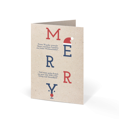Grußkarte „Merry Christmas Schrift“ selbst gestalten im UNICEF Grußkartenshop. Bild 1