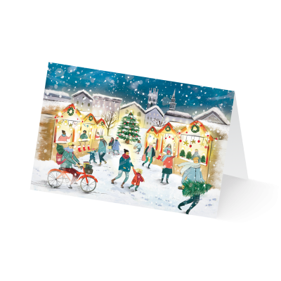 Weihnachtskarte „Weihnachten im Städtchen“ kaufen im UNICEF Grußkartenshop. Bild 1