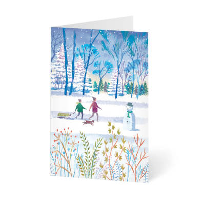 Weihnachtskarte „Verschneite Weihnachtszeit“ kaufen im UNICEF Grußkartenshop. Bild 1